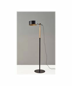 Floor Lamps Adesso Dylan 55" Metal/Wood Floor Lamp With Cylindrical Shade (6074-01)
