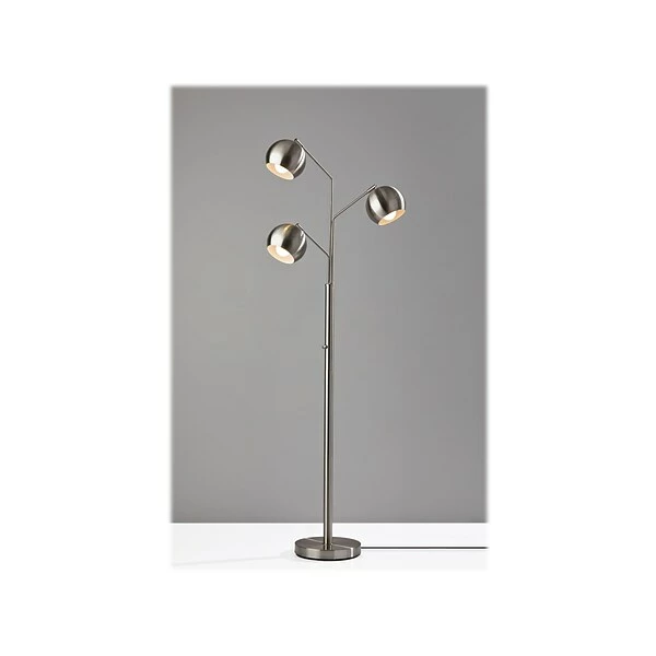 Floor Lamps Adesso Emerson 68" Brushed Steel Floor Lamp With Globe Shades (5139-22) 3 Floor Lamps Adesso Emerson 68" Brushed Steel Floor Lamp With Globe Shades (5139-22)