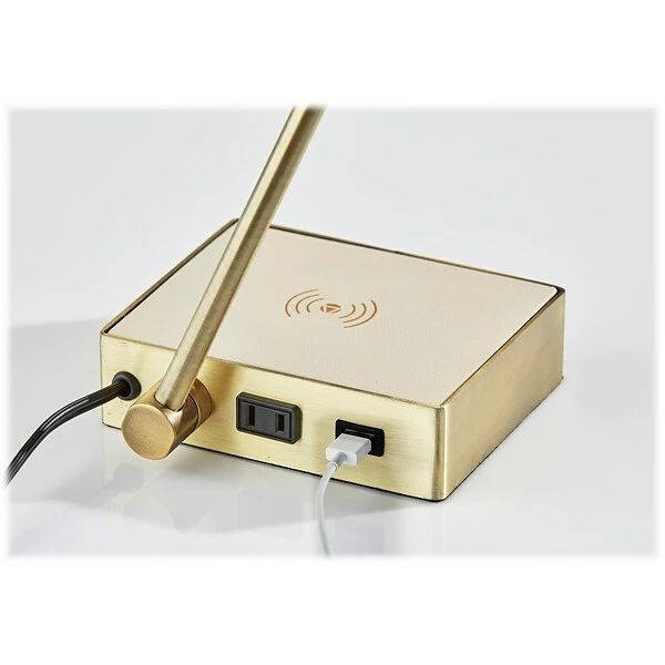 Desk Lamps Adesso Sawyer LED Desk Lamp, 24.5", Antique Brass/Cream (3039-21) 9 Desk Lamps Adesso Sawyer LED Desk Lamp, 24.5", Antique Brass/Cream (3039-21) - Image 7
