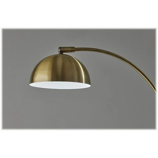 Floor Lamps Adesso Bolton 57.75" Antique Brass Floor Lamp With Dome Shade (4307-21) 4 Floor Lamps Adesso Bolton 57.75" Antique Brass Floor Lamp With Dome Shade (4307-21) - Image 2