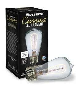 LED Lightbulbs Bulbrite Curved LED Filament 4 Watt Dimmable Nostalgic Hairpin Filament ST18 Light Bulbs, 2/Pack (861404)