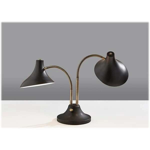 Desk Lamps Adesso Ascot Incandescent Desk Lamp, 22.5", Black/Antique Brass (3371-01) 3 Desk Lamps Adesso Ascot Incandescent Desk Lamp, 22.5", Black/Antique Brass (3371-01)