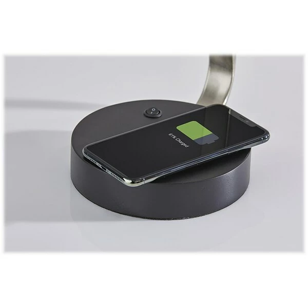 Table Lamps Adesso Louie AdessoCharge Table Lamp, Brushed Steel/Wood (3015-22) 5 Table Lamps Adesso Louie AdessoCharge Table Lamp, Brushed Steel/Wood (3015-22) - Image 3