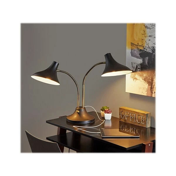 Desk Lamps Adesso Ascot Incandescent Desk Lamp, 22.5", Black/Antique Brass (3371-01) 8 Desk Lamps Adesso Ascot Incandescent Desk Lamp, 22.5", Black/Antique Brass (3371-01) - Image 6