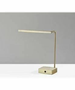 Desk Lamps Adesso Sawyer LED Desk Lamp, 24.5", Antique Brass/Cream (3039-21)