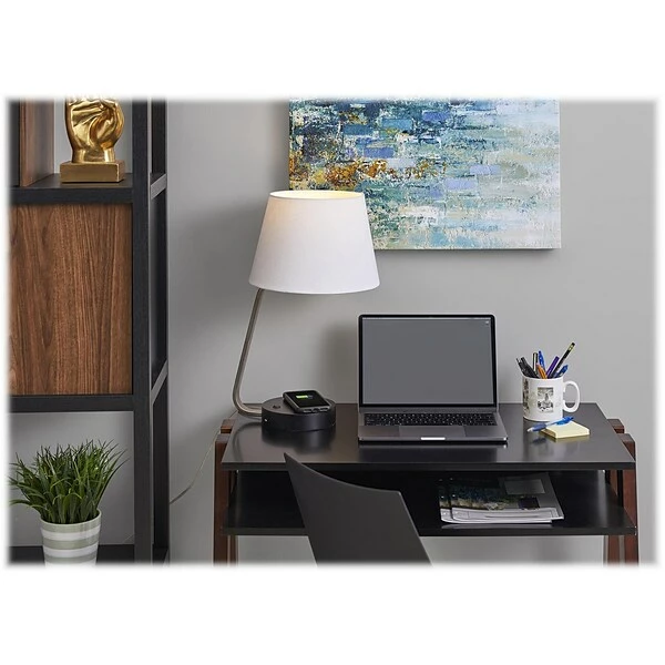 Table Lamps Adesso Louie AdessoCharge Table Lamp, Brushed Steel/Wood (3015-22) 6 Table Lamps Adesso Louie AdessoCharge Table Lamp, Brushed Steel/Wood (3015-22) - Image 4