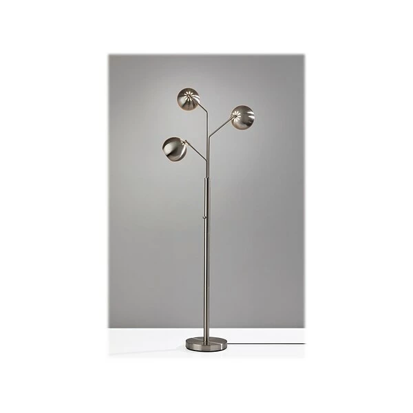 Floor Lamps Adesso Emerson 68" Brushed Steel Floor Lamp With Globe Shades (5139-22) 4 Floor Lamps Adesso Emerson 68" Brushed Steel Floor Lamp With Globe Shades (5139-22) - Image 2