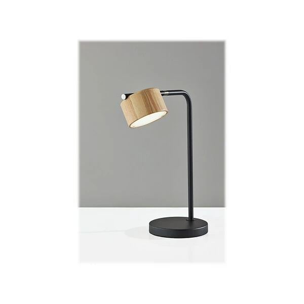 Desk Lamps Adesso Roman LED Desk Lamp, 17", Matte Black/Natural Wood (6106-01) 3 Desk Lamps Adesso Roman LED Desk Lamp, 17", Matte Black/Natural Wood (6106-01) - Image 2