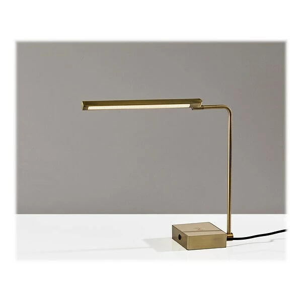 Desk Lamps Adesso Sawyer LED Desk Lamp, 24.5", Antique Brass/Cream (3039-21) 6 Desk Lamps Adesso Sawyer LED Desk Lamp, 24.5", Antique Brass/Cream (3039-21) - Image 4