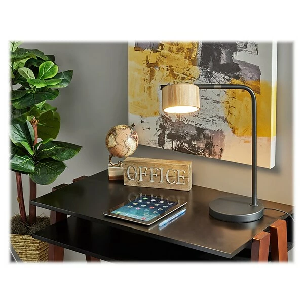 Desk Lamps Adesso Roman LED Desk Lamp, 17", Matte Black/Natural Wood (6106-01) 7 Desk Lamps Adesso Roman LED Desk Lamp, 17", Matte Black/Natural Wood (6106-01) - Image 6