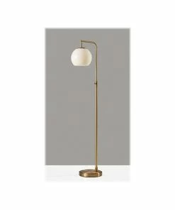 Floor Lamps Simplee Adesso Globe 60" Antique Brass Floor Lamp With Globe Shade (AF47013-21)