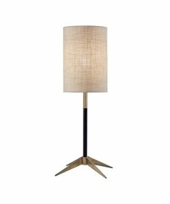 Table Lamps Adesso Davis Incandescent Table Lamp, Matte Black/Antique Brass (3473-01)