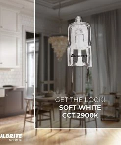 LED Lightbulbs Bulbrite 25 Watt Dimmable Clear T4 Bi-Pin (GY8) Mini Halogen Light Bulbs, 5/Pack (860838)