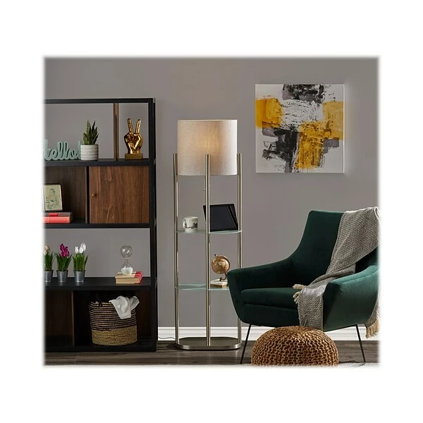 Floor Lamps Adesso Norman 60.5" Brushed Steel Floor Lamp With Cylindrical Shade (1518-22) 5 Floor Lamps Adesso Norman 60.5" Brushed Steel Floor Lamp With Cylindrical Shade (1518-22) - Image 3