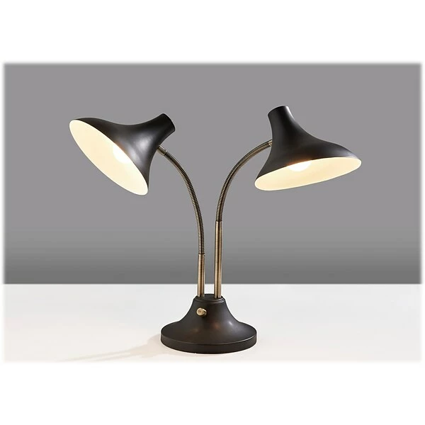 Desk Lamps Adesso Ascot Incandescent Desk Lamp, 22.5", Black/Antique Brass (3371-01) 6 Desk Lamps Adesso Ascot Incandescent Desk Lamp, 22.5", Black/Antique Brass (3371-01) - Image 4