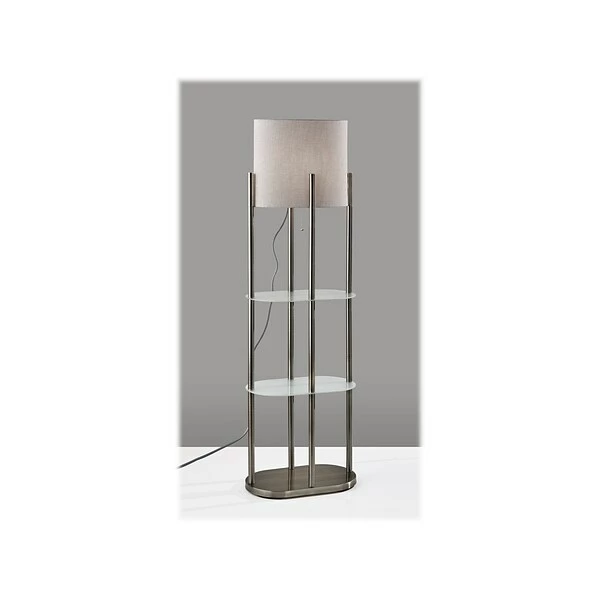 Floor Lamps Adesso Norman 60.5" Brushed Steel Floor Lamp With Cylindrical Shade (1518-22) 3 Floor Lamps Adesso Norman 60.5" Brushed Steel Floor Lamp With Cylindrical Shade (1518-22)