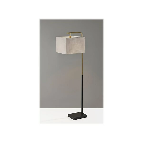 Floor Lamps Adesso Flora 60" Matte Black/Antique Brass Floor Lamp With Square Shade (4183-21) 3 Floor Lamps Adesso Flora 60" Matte Black/Antique Brass Floor Lamp With Square Shade (4183-21)