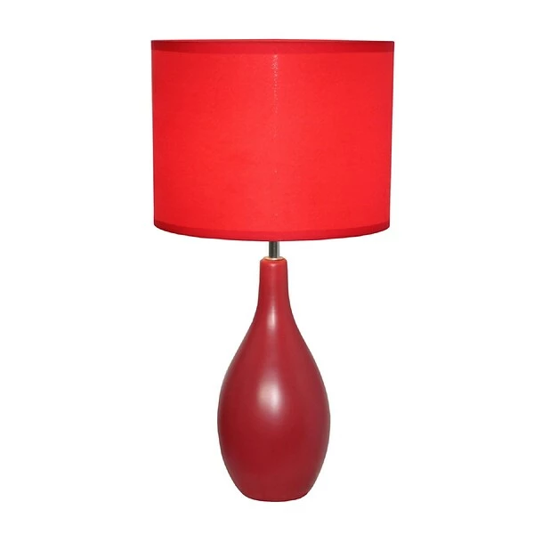Table Lamps Simple Designs Oval Base Ceramic Table Lamp, Red Finish 3 Table Lamps Simple Designs Oval Base Ceramic Table Lamp, Red Finish