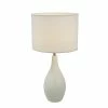 Table Lamps Simple Designs Oval Base Ceramic Table Lamp, White Finish
