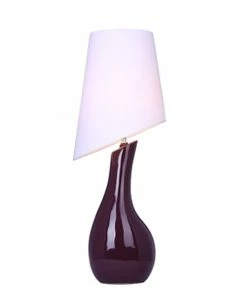 Table Lamps Elegant Designs Curved Purple Ceramic Table Lamp With Asymmetrical White Shade