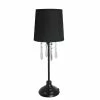 Table Lamps Simple Designs Table Lamp With Shade And Hanging Acrylic Beads, Black -ADESSO-shop m000086165 s7