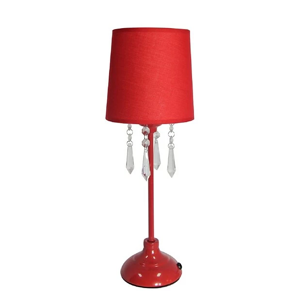Table Lamps Simple Designs Table Lamp With Shade And Hanging Acrylic Beads, Red 3 Table Lamps Simple Designs Table Lamp With Shade And Hanging Acrylic Beads, Red