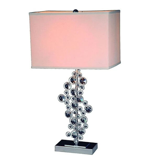 Table Lamps Elegant Designs Sequin Table Lamp With Prismatic Crystals, Chrome Finish 3 Table Lamps Elegant Designs Sequin Table Lamp With Prismatic Crystals, Chrome Finish