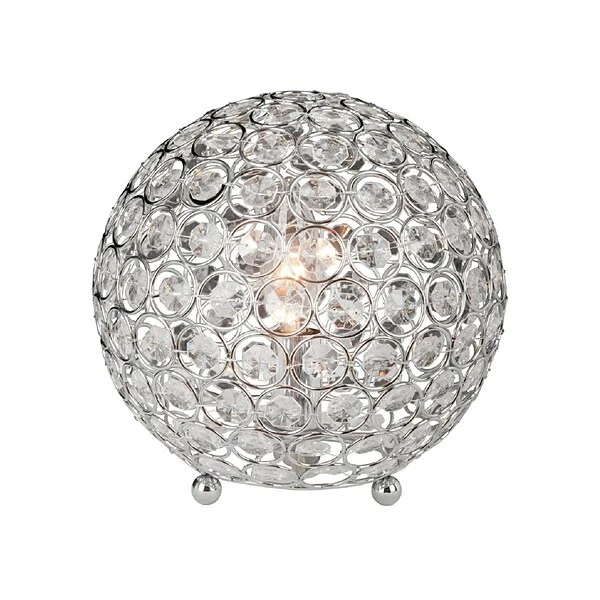 Table Lamps Elegant Designs Crystal Ball Table Lamp, Chrome Plated Finish 3 Table Lamps Elegant Designs Crystal Ball Table Lamp, Chrome Plated Finish