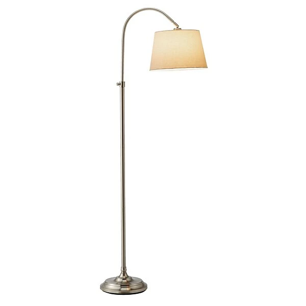 Adesso Home Floor Lamps Adesso® Bonnet 62"H Adjustable Floor Lamp, Brushed Steel With White Drum Shade (3188-22) 3 Adesso Home Floor Lamps Adesso® Bonnet 62"H Adjustable Floor Lamp, Brushed Steel With White Drum Shade (3188-22)