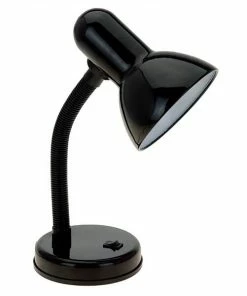 Desk Lamps Simple Designs Basic Metal Desk Lamp With Flexible Hose Neck, Black (1180913ALL)