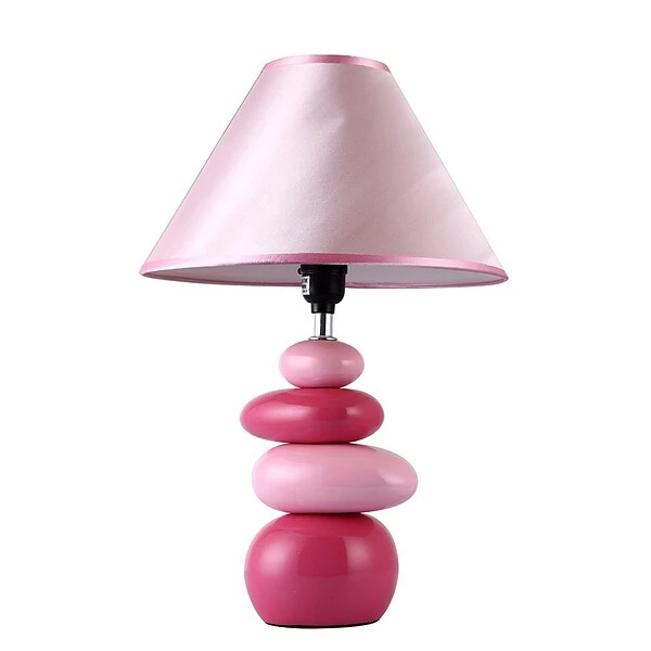 Table Lamps All The Rages Simple Designs LT3051-PNK Ceramic Stone Table Lamp, Pink 3 Table Lamps All The Rages Simple Designs LT3051-PNK Ceramic Stone Table Lamp, Pink
