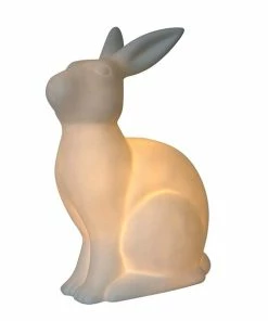 Table Lamps All The Rages Simple Designs LT3058-WHT Porcelain Rabbit Table Lamp, White