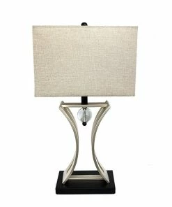 Table Lamps Elegant Designs Conference Room Hourglass Shape With Pendulum Table Lamp, Black/Chrome Finish