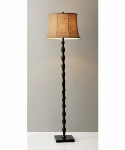 Adesso Home Floor Lamps Adesso® Stratton 62"H Black Floor Lamp With Brown Burlap Shade (1523-01) -ADESSO-shop m007084455 s7