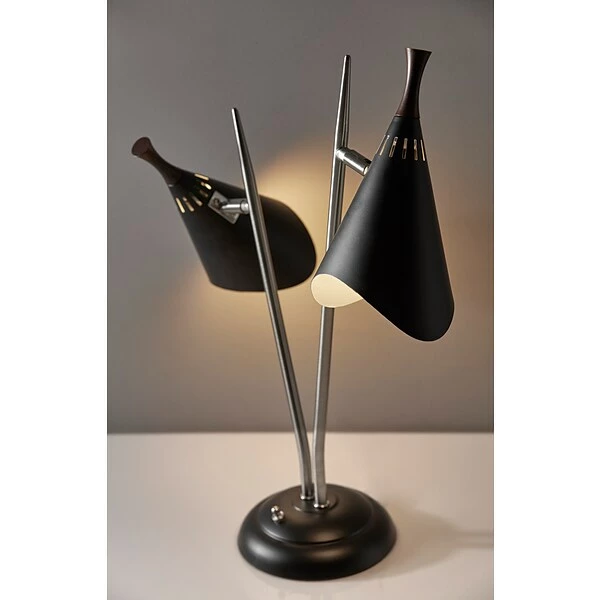 Adesso Home Desk Lamps Adesso® Draper Incandescent 2-Light Desk Lamp, 22"H, Black (3235-01) 4 Adesso Home Desk Lamps Adesso® Draper Incandescent 2-Light Desk Lamp, 22"H, Black (3235-01) - Image 2