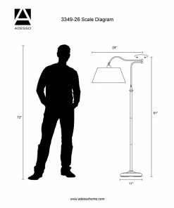 Adesso Home Floor Lamps Adesso® Rodeo 61"H Antique Bronze Swing-Arm Floor Lamp With Khaki Burlap Shade (3349-26) 9 Adesso Home Floor Lamps Adesso® Rodeo 61"H Antique Bronze Swing-Arm Floor Lamp With Khaki Burlap Shade (3349-26) -ADESSO-shop m007084466 s7