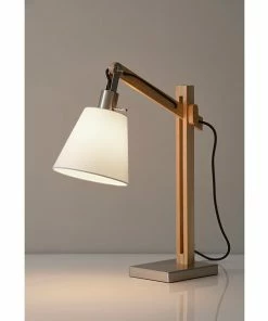 Adesso Home Table Lamps Adesso® Walden Incandescant Adjustable Table Lamp, Natural/Brushed Steel (4088-12)