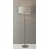 Adesso Home Floor Lamps Adesso® Hayworth 65"H Brushed Steel Floor Lamp With White Textured Drum Shade (3457-22)