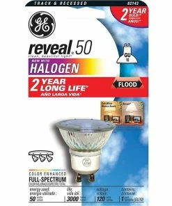 GE® Halogen Bulbs 50 Watt GE Reveal® Quartzline® MR-16 Halogen Floodlight, Clear