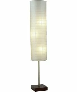 Adesso Home Floor Lamps Adesso® Gyoza 67"H Floorchiere, Walnut With White Rice Paper Shade (4099-15)