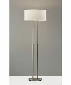 Adesso Home Floor Lamps Adesso® Duet 62"H Floor Lamp, Brushed Steel With Ivory Fabric Shade (4016-22) -ADESSO-shop sp100028259 s7