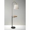Adesso Home Floor Lamps Adesso® Jeffrey 65"H Floor Lamp With Shelf, Black And Antique Brass With Off-White Fabric Shade (3408-21) -ADESSO-shop sp100028389 s7