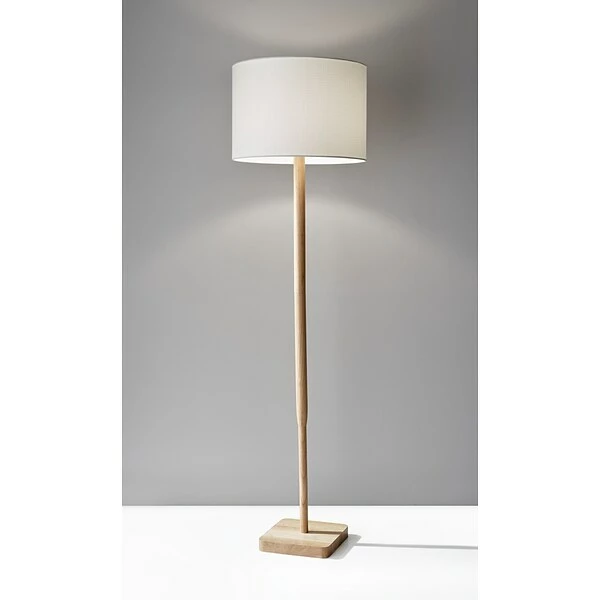 Adesso Home Floor Lamps Adesso® Ellis 58.5"H Floor Lamp, Natural With White Fabric Shade (4093-12) 4 Adesso Home Floor Lamps Adesso® Ellis 58.5"H Floor Lamp, Natural With White Fabric Shade (4093-12) - Image 2
