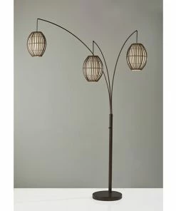 Adesso Home Floor Lamps Adesso® Maui 82"H Antique Bronze 3-Arm Arc Floor Lamp With Brown Barrel Shades (4026-26) 10 Adesso Home Floor Lamps Adesso® Maui 82"H Antique Bronze 3-Arm Arc Floor Lamp With Brown Barrel Shades (4026-26) -ADESSO-shop sp100562930 s7