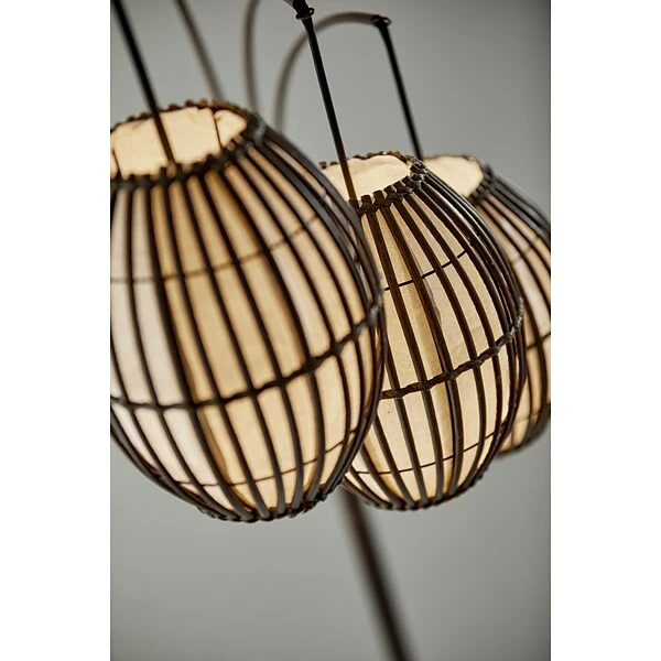 Adesso Home Floor Lamps Adesso® Maui 82"H Antique Bronze 3-Arm Arc Floor Lamp With Brown Barrel Shades (4026-26) 7 Adesso Home Floor Lamps Adesso® Maui 82"H Antique Bronze 3-Arm Arc Floor Lamp With Brown Barrel Shades (4026-26) - Image 5