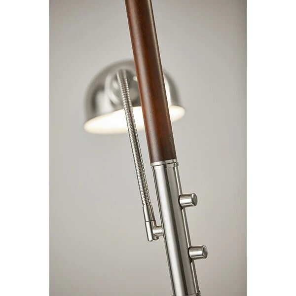Adesso Home Floor Lamps Adesso® Lexington 71"H Walnut And Brushed Steel Floor And Reading Lamp Combo (4052-15) 5 Adesso Home Floor Lamps Adesso® Lexington 71"H Walnut And Brushed Steel Floor And Reading Lamp Combo (4052-15) - Image 3