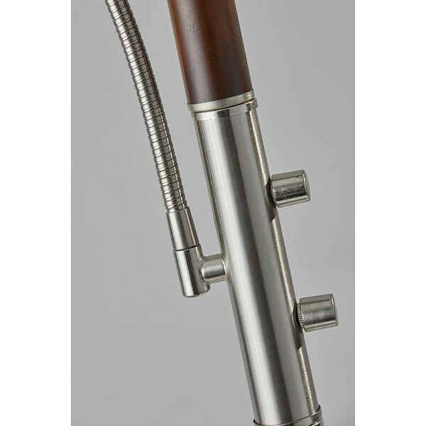 Adesso Home Floor Lamps Adesso® Lexington 71"H Walnut And Brushed Steel Floor And Reading Lamp Combo (4052-15) 4 Adesso Home Floor Lamps Adesso® Lexington 71"H Walnut And Brushed Steel Floor And Reading Lamp Combo (4052-15) - Image 2