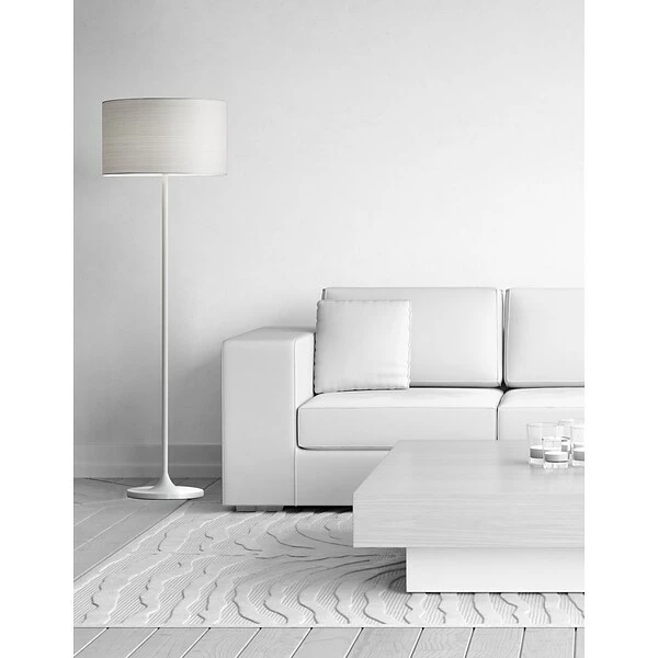 Adesso Home Floor Lamps Adesso® Oslo 60"H White Floor Lamp With White Japanese Paper Drum Shade (6237-02) 5 Adesso Home Floor Lamps Adesso® Oslo 60"H White Floor Lamp With White Japanese Paper Drum Shade (6237-02) - Image 3