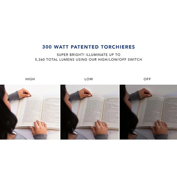 Adesso Home Floor Lamps Adesso® Harper 300W Torchiere Floor Lamp, Brushed Steel With White Linen Shade (5169-02) 6 Adesso Home Floor Lamps Adesso® Harper 300W Torchiere Floor Lamp, Brushed Steel With White Linen Shade (5169-02) - Image 4