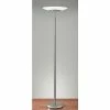 Adesso Home Floor Lamps Adesso® Stellar 72"H Brushed Steel LED Torchiere With Frosted Glass Shade (5127-22)